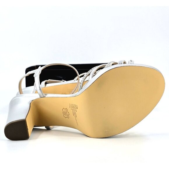 I. Miller Womens Sylas Strappy Heeled Sandals Silver & Rhinestones Size 11 - Picture 7 of 9